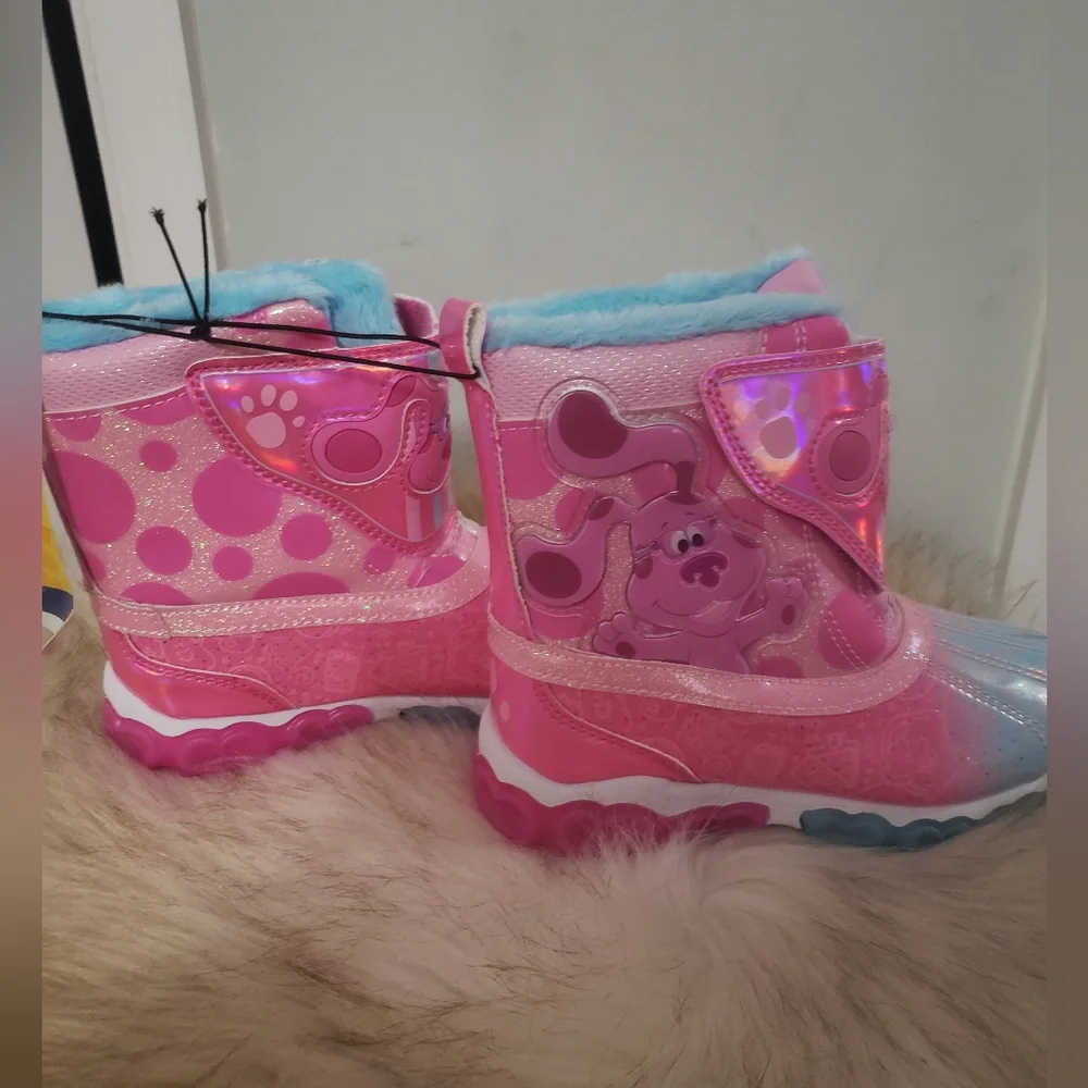 Kids Pink & Blue Light-Up Winter Boots